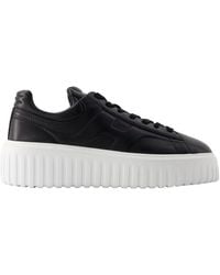 Hogan - H Stripes Allacciato Sneakers Leder schwarz - Lyst