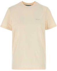 Prada - Sand Cotton T-Shirt - Lyst