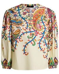 Etro - Floral Paisley-Print Cotton Top - Lyst