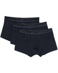 Emporio Armani - Drie Boxershorts Met Logodetail - Lyst