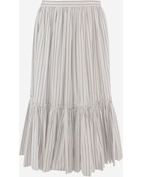 Jil Sander - Katoenen Rok Met Gestreept Patroon - Lyst