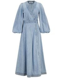 Zimmermann - Indra Denim Midi Dress - Lyst