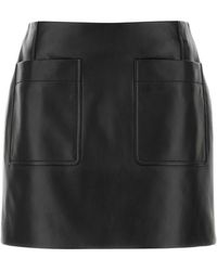Bottega Veneta - Leather Mini Skirt - Lyst