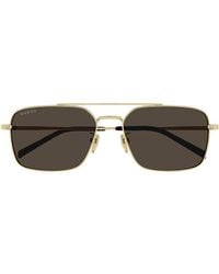 Gucci - Zonnebril Gg1957 Sa 002 Goud/bruin Heren - Lyst