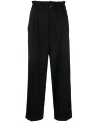 P.A.R.O.S.H. - Paperbag-Waist Straight Leg Trousers - Lyst