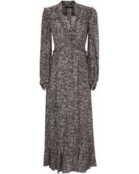 Weekend by Maxmara - Fretty Printed Crepe De Chine Dress - Lyst