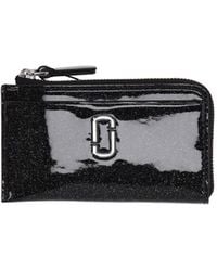 Marc Jacobs - Black Top Zip -portemonnee Met Sleutelhanger - Lyst