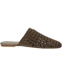 Stuart Weitzman - Marina Woven Satin Mules With Pointed Toe - Lyst