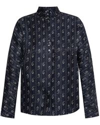 Tory Burch - Overhemden ,Blauw ,Gestreept Overhemd - Lyst