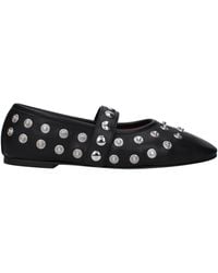 Stella McCartney - Black Leather Ballet Flats - Lyst
