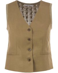 Max Mara - Mxmcalibri Tailored Linen And Knit Waistcoat - Lyst