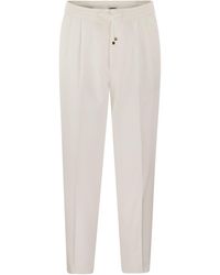 Brunello Cucinelli - Leisure Fit Cotton Gabardine pantalon avec cordon de coton et Double Darts - Lyst