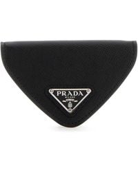 Prada - Black Leather Coin Purse - Lyst