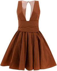 Pinko - Short Dress With Ruffles And V-neck - Lyst