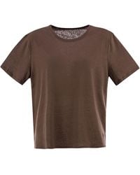 Majestic - Linen Crew-Neck T-Shirt - Lyst