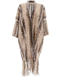 Brunello Cucinelli - Blendende Streifen Stickerei Cardigan - Lyst