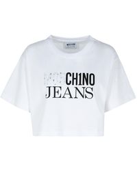 Moschino - Moschino -Jeans weiße Baumwoll -T -Shirt - Lyst