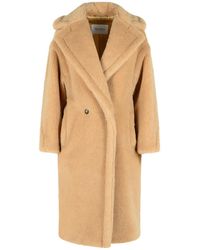 Max Mara - Beigefarbener Mantel "Teddy Bear Icon Coat" von aus Alpaka und Wolle - Lyst