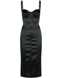 Dolce & Gabbana - Midi Kleid mit Einsatzdesign - Lyst