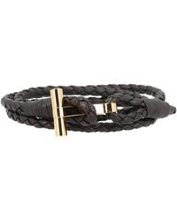 Tom Ford - Braided Leather T Bracelet - Lyst