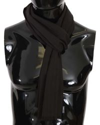 Dolce & Gabbana Bufanda de chal para hombre de seda a rayas blancas y negras - Negro