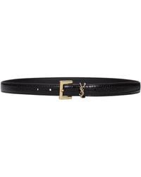 Saint Laurent - Belt Leather/Dark Chocolate - Lyst