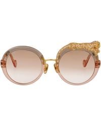 Anna Karin Karlsson - Round Sunglasses Rose Et La Roue Crystal Tobacco - Lyst