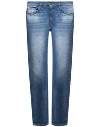 Versace - Cotton Logo Denim Jeans - Lyst