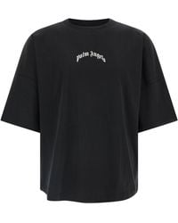 Palm Angels - 'Back Curved Logo' T-Shirt - Lyst