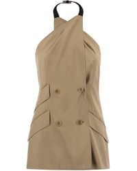 Max Mara - Mxsnuraghe Mouwloos Jack Van Wol En Zijden Popeline - Lyst