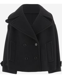 Chloé - Abrigo corto oversize de mezcla de lana - Lyst