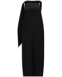 Loulou de Saison - Silk Draped Halter Midi Dress - Lyst
