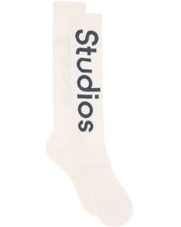 Acne Studios - Long Sport Socks With Logo - Lyst