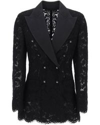 Dolce & Gabbana - Turlington Blazer de encaje de doble pecho - Lyst