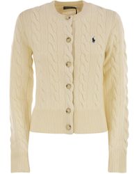 Polo Ralph Lauren - Wool En Cashmere Cable Knit Cardigan - Lyst