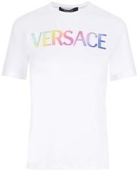 Versace - Katoen Logo T -shirt - Lyst