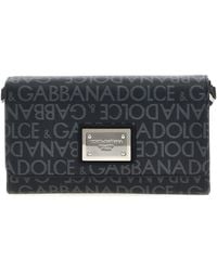 Dolce & Gabbana - Gecoate Jacquard Crossbody Tas - Lyst