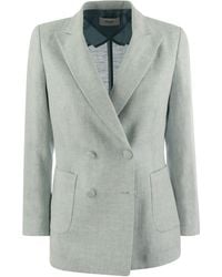 SAULINA - Assunta Double Breasted Linen Jacket - Lyst