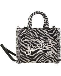 Mc2 Saint Barth - Vanity Mini Zebra Print Wool Blend Bag - Lyst