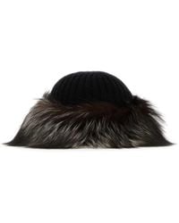 Prada - Wool Blend Beanie Hat - Lyst