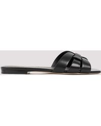 Saint Laurent - Leather Tribute Flats - Lyst