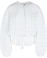 Isabel Marant - Polly Geplooide Katoenen Top Met Kant - Lyst