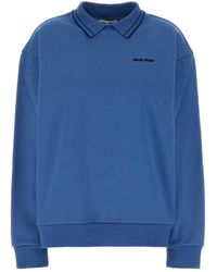Miu Miu - Cerulean Cotton Oversize Polo Shirt - Lyst