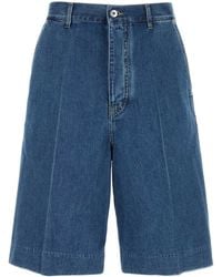 Bottega Veneta - Solid Denim Shorts - Lyst
