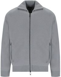 Emporio Armani - Zipped Cardigan - Lyst