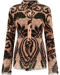 Etro - Printed Tulle Shirt - Lyst