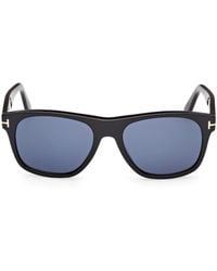 Tom Ford - Zonnebril Ft1284 01 V Marlon Glanzend Zwart/blauw Unisex - Lyst
