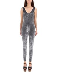 Gucci - Jumpsuit With "Gg" Embroidery - Lyst