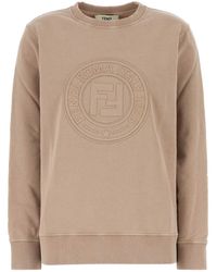 Fendi - Cappuccino Cotton Oversize Sweatshirt - Lyst