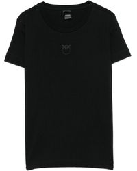 Pinko - Logo-Embroidered Cotton T-Shirt - Lyst